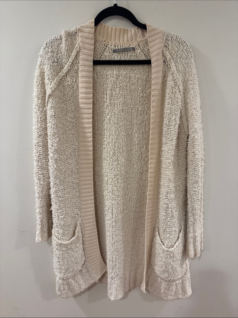 Rubbish Cream Open-Front Textured Cardigan